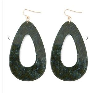 New green marble look earrings drop earrings
